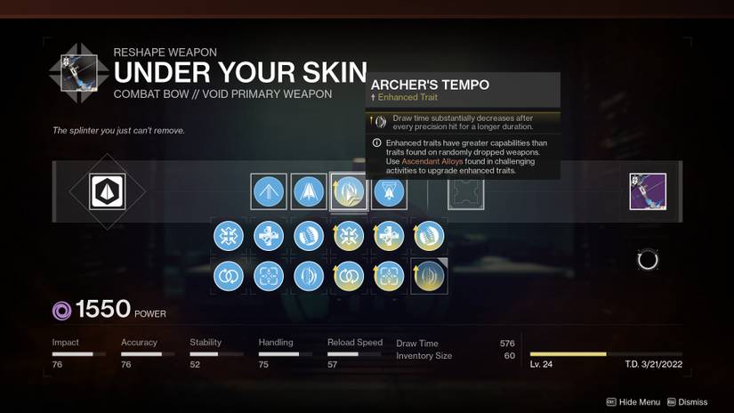 destiny 2 guide what the god roll for under your skin bow is season of the risen weapon how to unlock pattern best perks all activities pve pvp