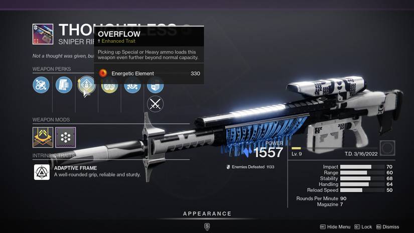 destiny 2 guide god roll thoughtless sniper rifle best dps options palmyra-b boss damage raids most powerful perks enhanced traits