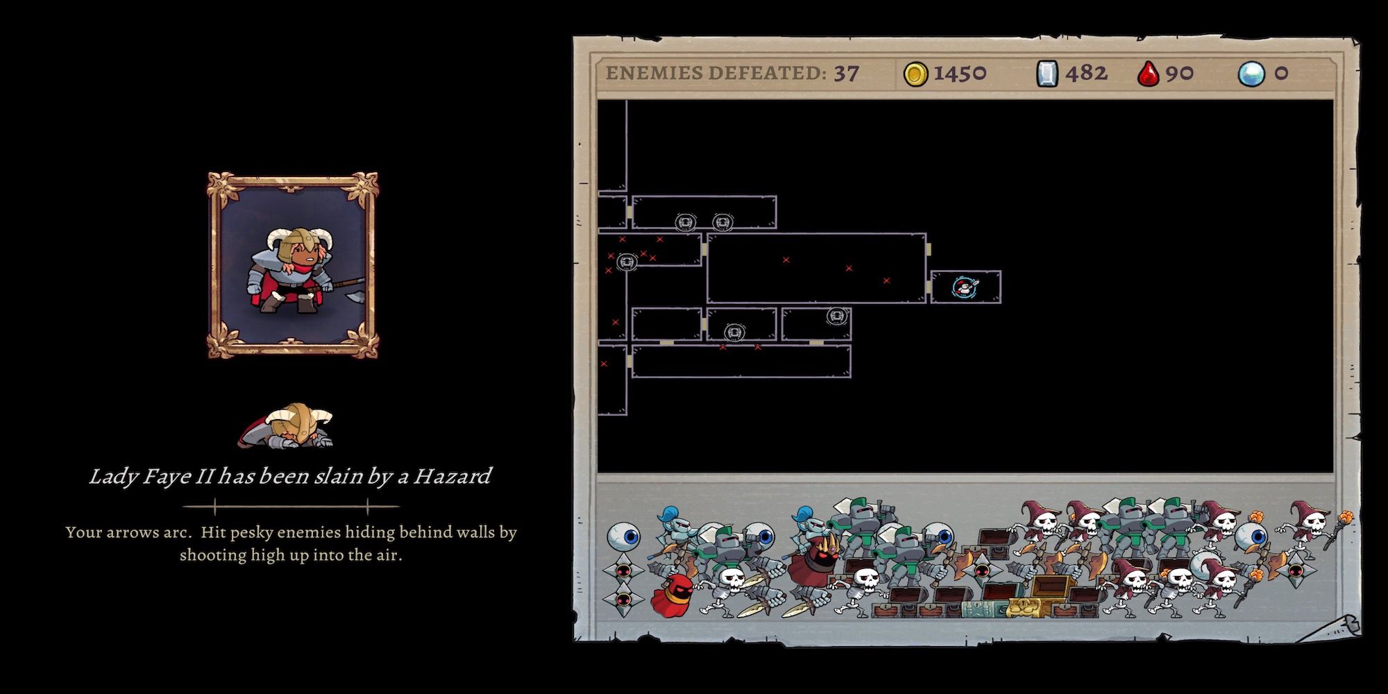 The death screen in Rogue Legacy 2