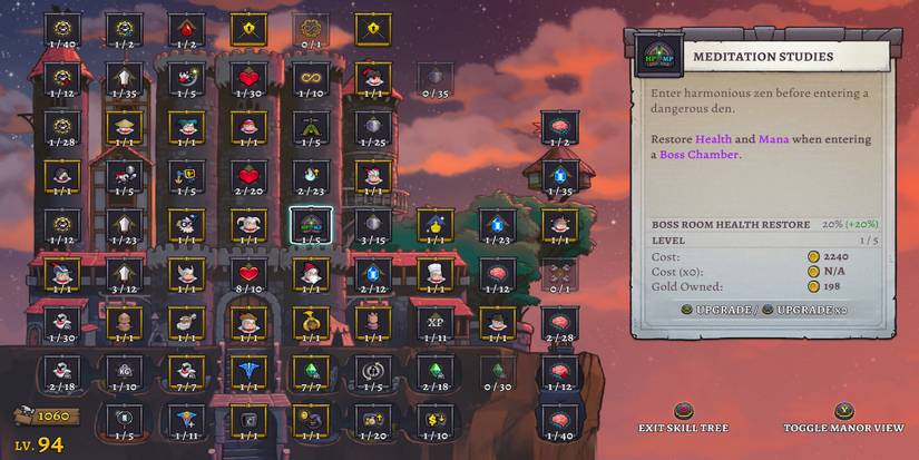 The Mediation Studies castle upgrade in Rogue Legacy 2