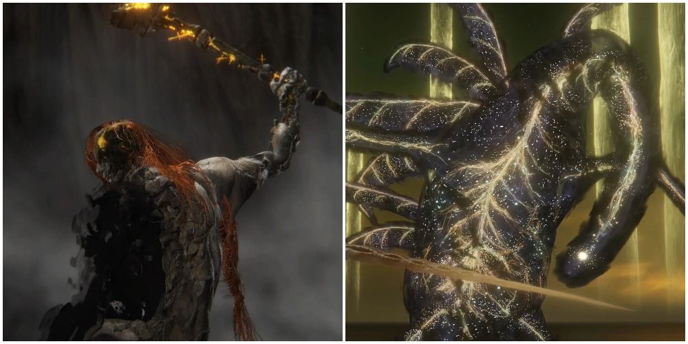 Split image of Radagon and the Elden Beast.