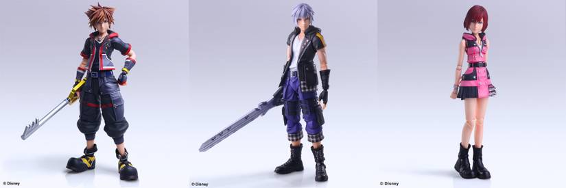 kingdom hearts play arts kai sora riku  kairi kh3