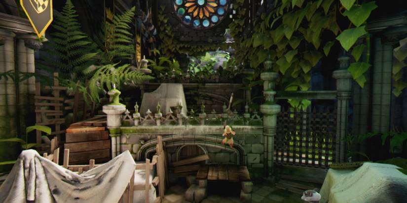 Exploring a level in Moss Book 2