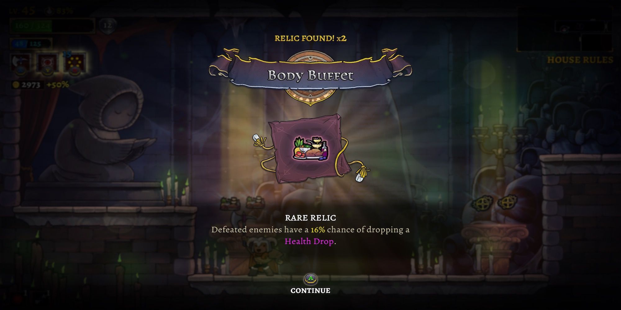 The Body Buffet relic in Rogue Legacy 2