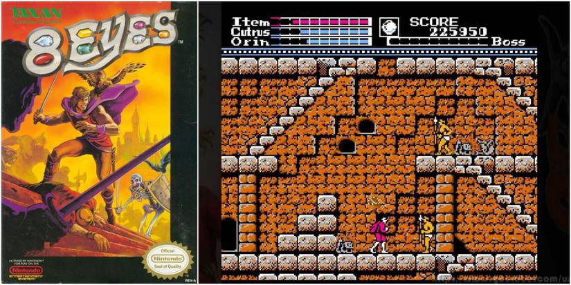 8 eyes NES gameplay and box art castlevania 
