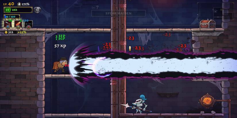 Fighting enemies in Rogue Legacy 2