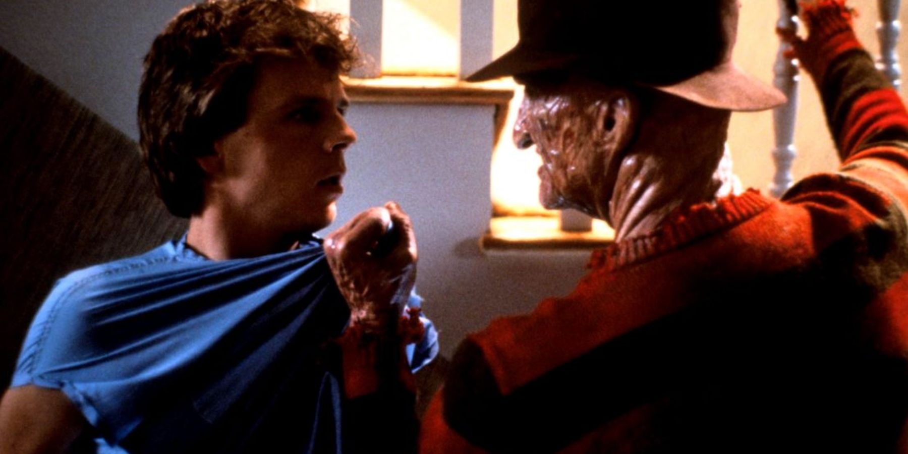 Jesse Walsh (Mark Patton) and Freddy Krueger in A Nightmare On Elm Street 2