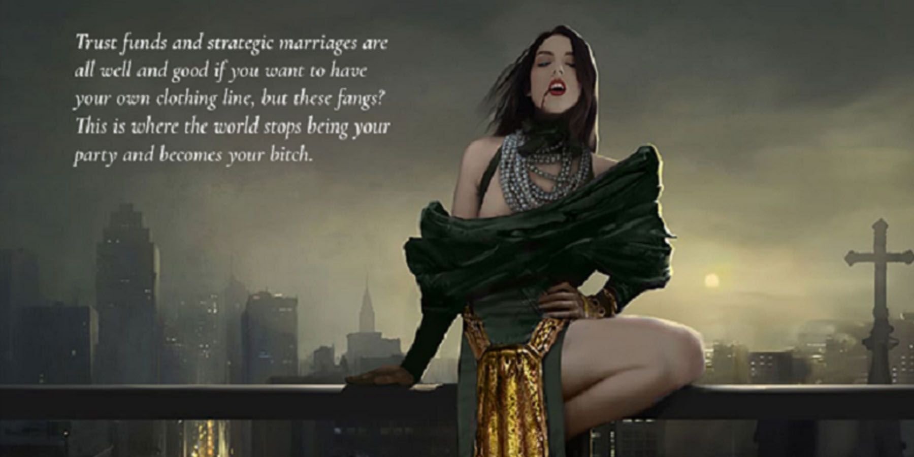 A character on a bridge in Vampire the Masquerade