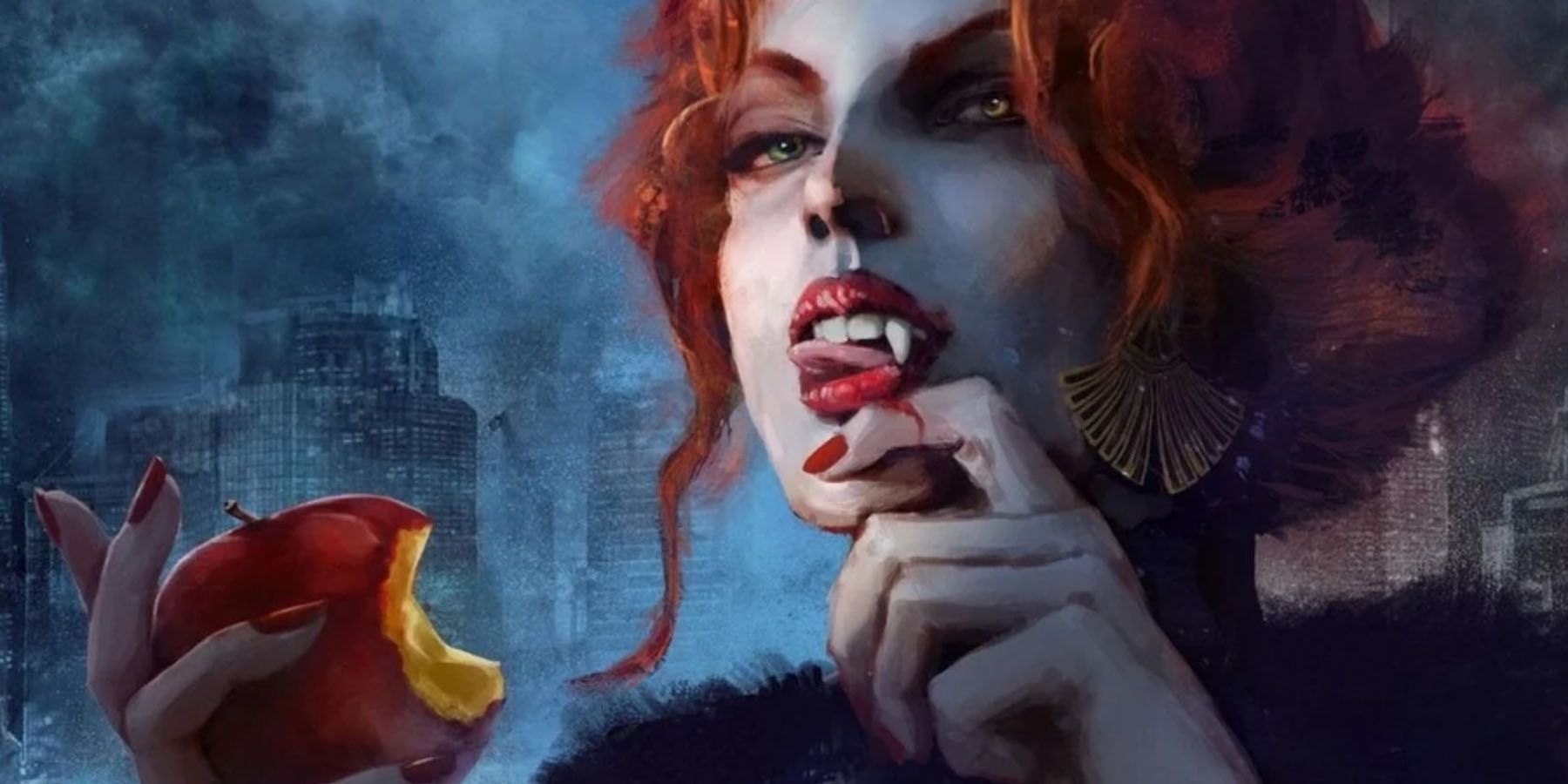 A character with an apple in Vampire the Masquerade