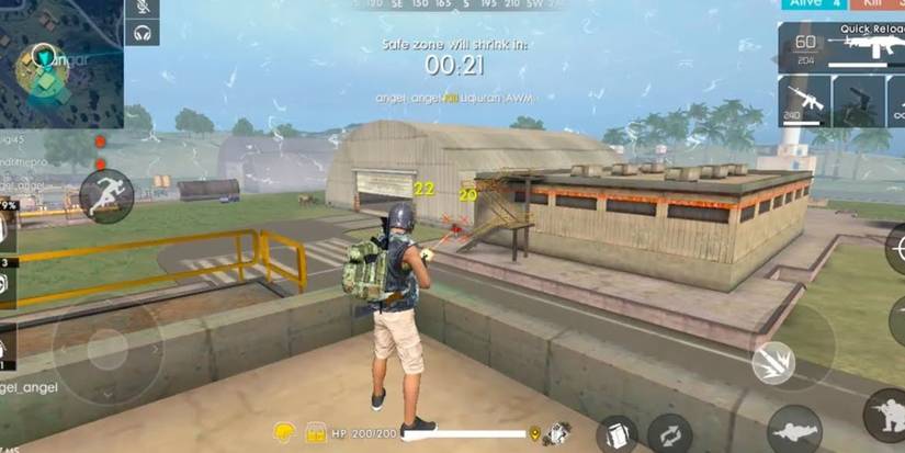 A player observing events from higher ground