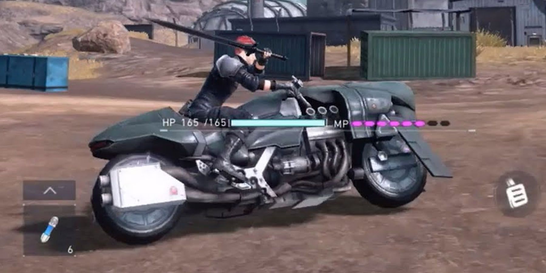 A player riding a motorcycle