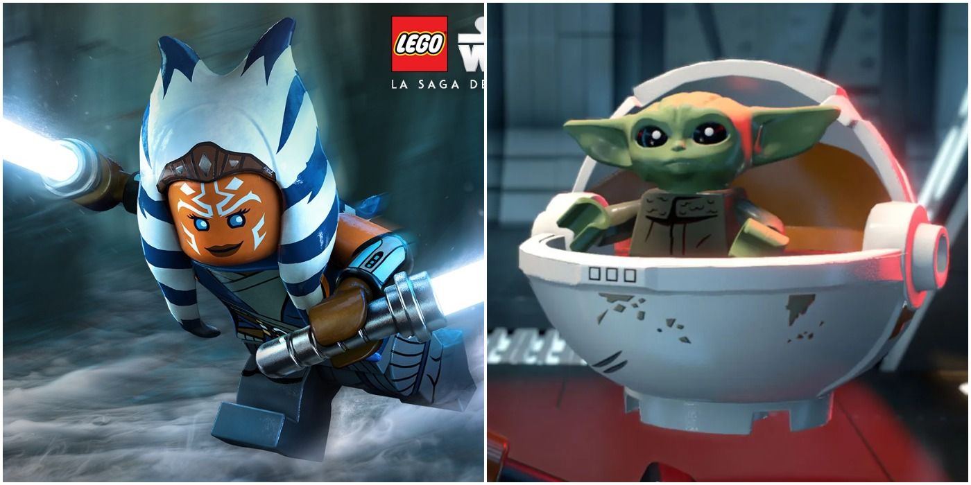 Ahsoka and Grogu in Lego Star Wars: The Skywalker Saga