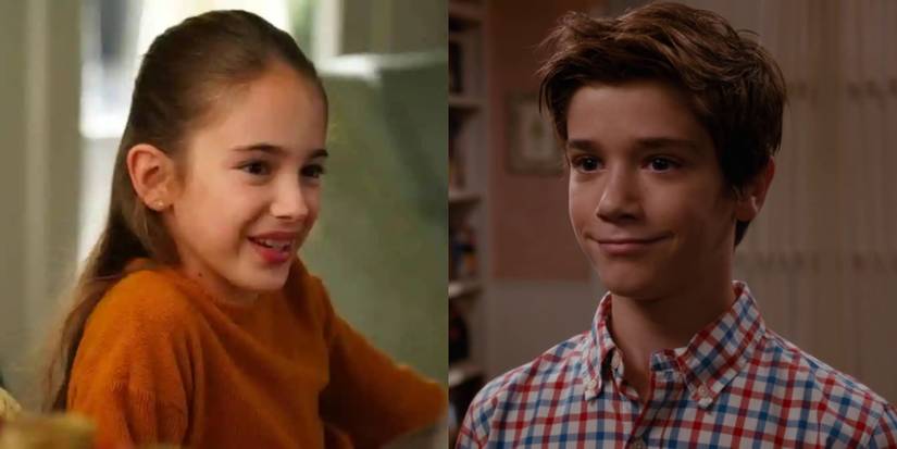 Split image of Anna-Kat Otto (Julia Butters) and Oliver Otto (Daniel DiMaggio)