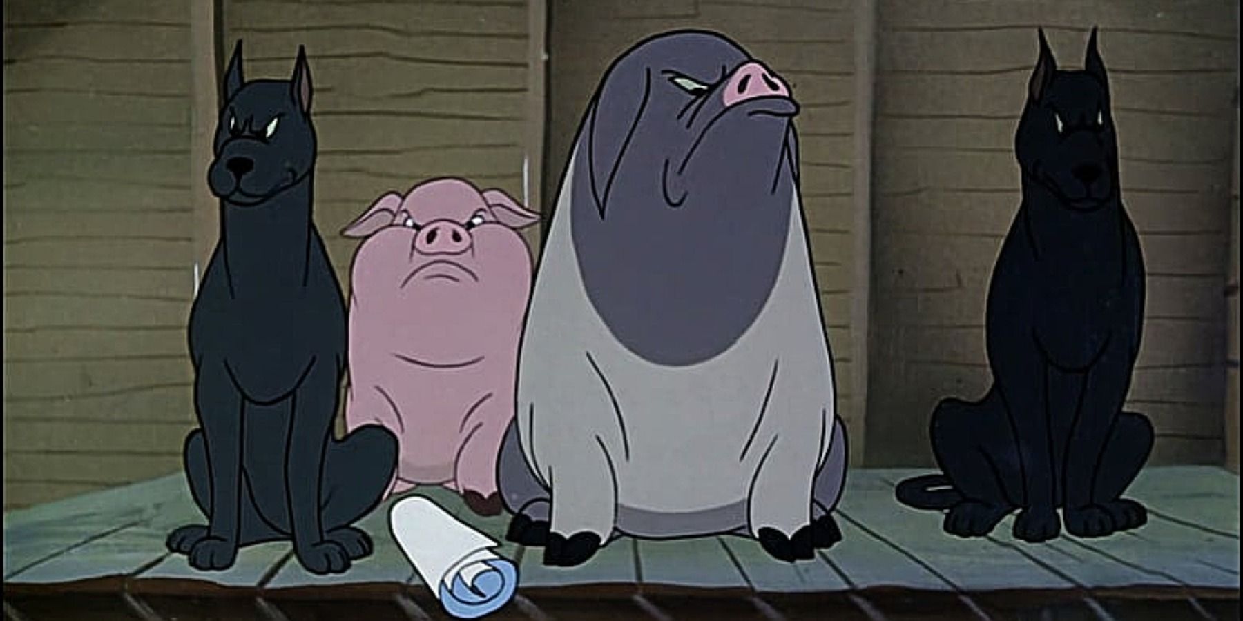 Animal farm pigs and dogs 1954 