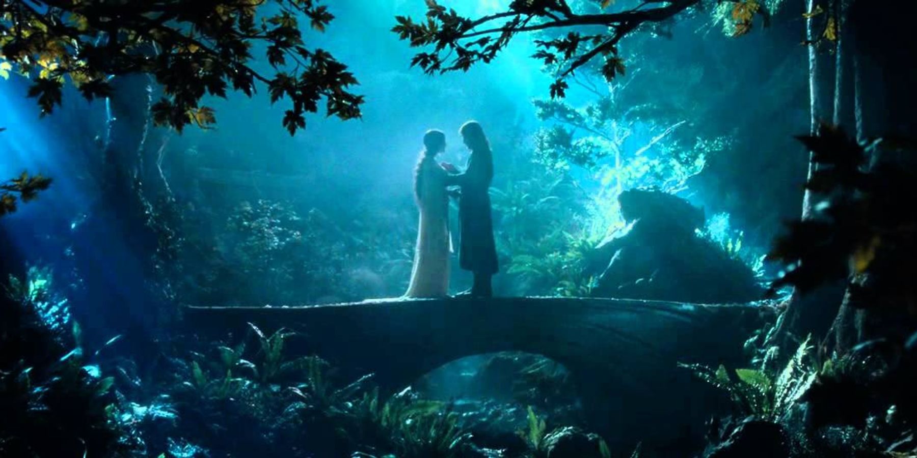 Arwen and Aragorn meet in Imladris fellowship screenshot