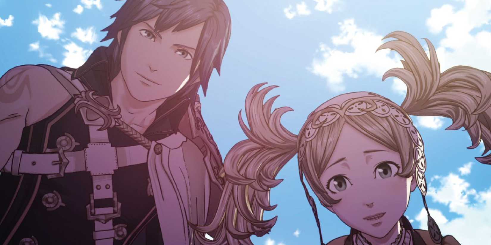 Chrom and Lissa staring at the Avatar on the ground during the prologue of Fire Emblem Awakening