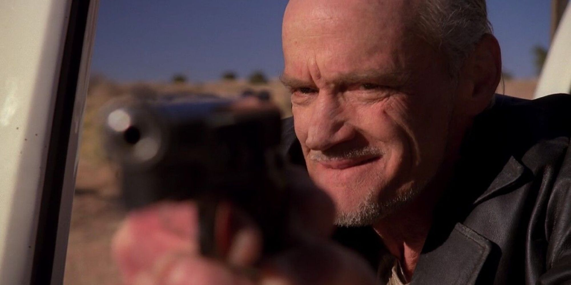 Uncle Jack mid-shootout with the DEA in Breaking Bad