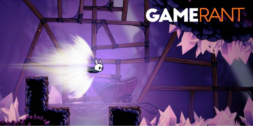 Hollow Knight using the Crystal Heart ability 