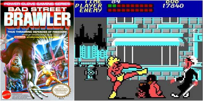 Bad Street Brawler nes gameplay cover art power glove 