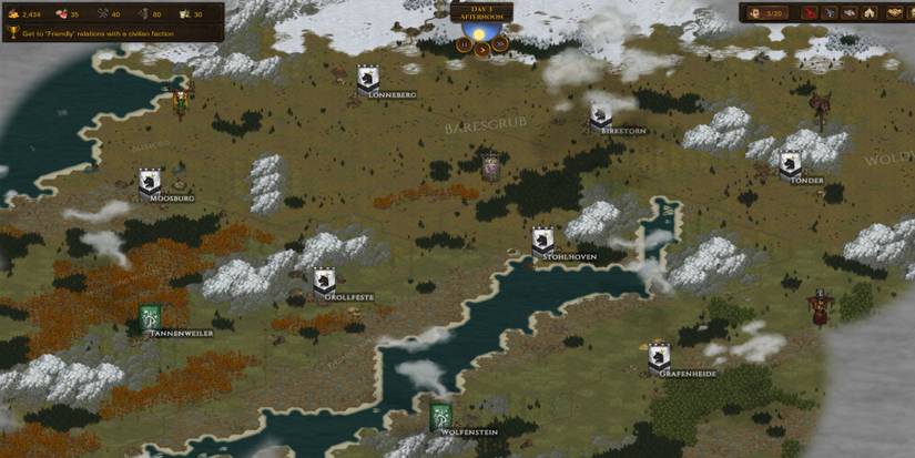 Battle Brothers - The map of places to go