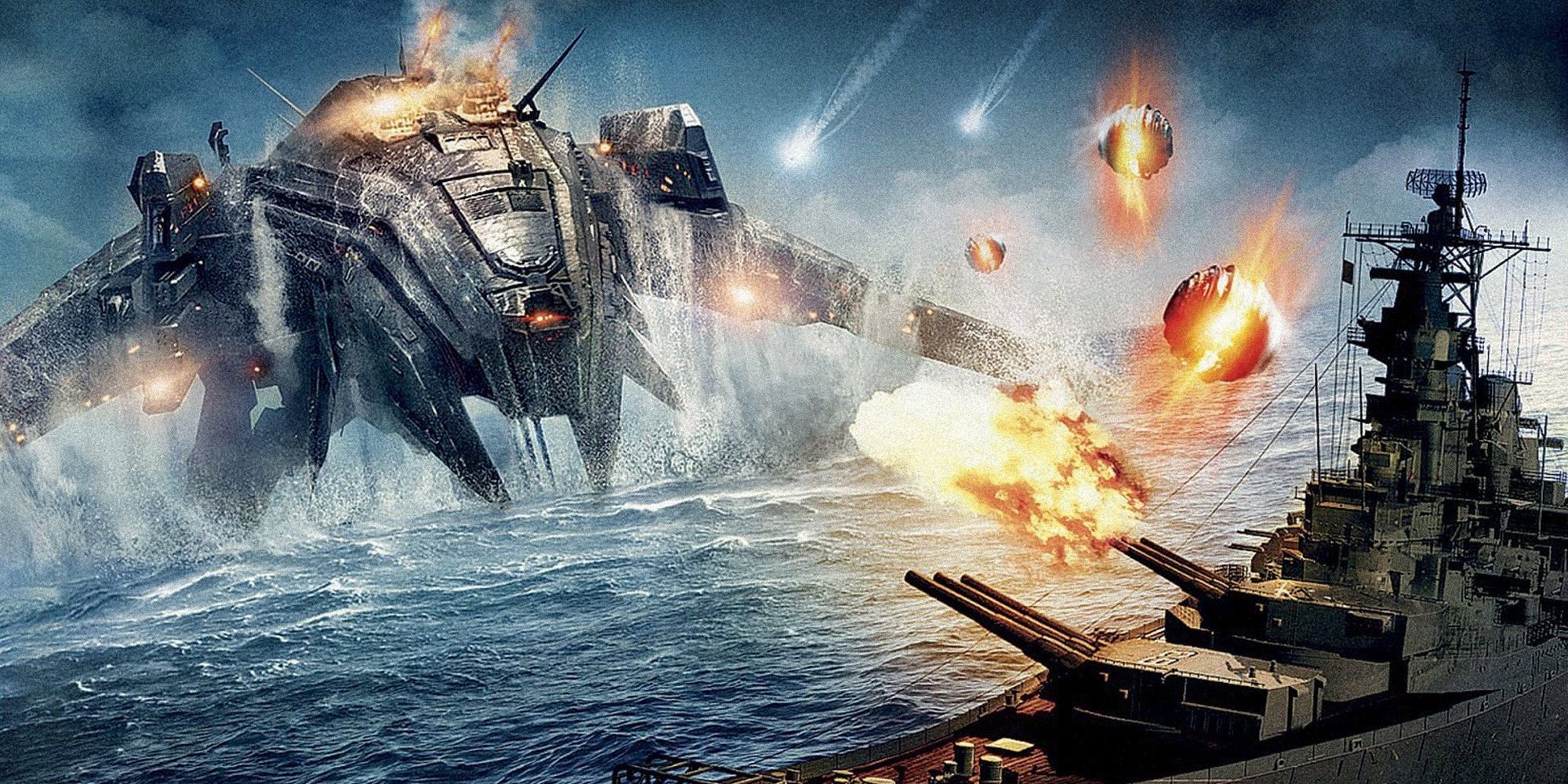 An alien spacecraft fighting against the titular Battleship