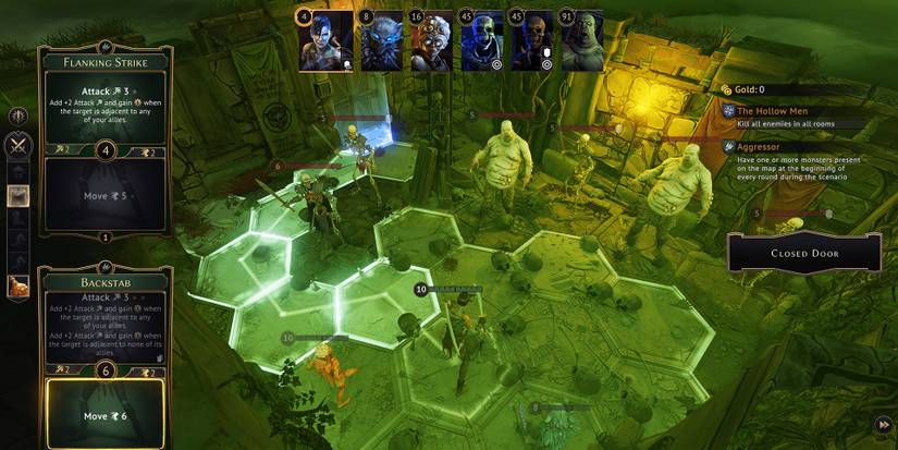 Gloomhaven showing rogue moving to door 