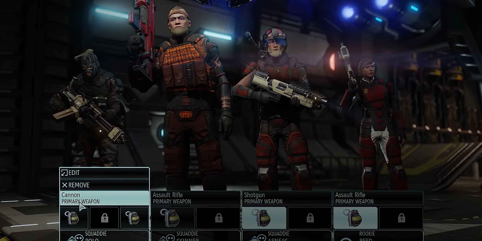 A basic early-game squad build in Xcom 2