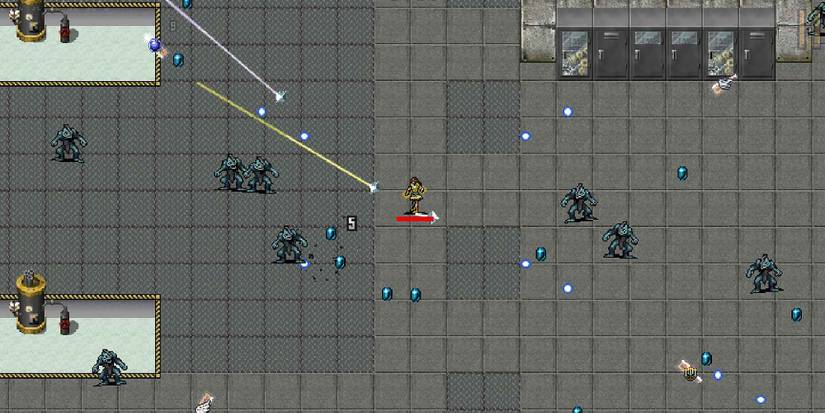 Christine beginning the Dairy Plant stage in Vampire Survivors