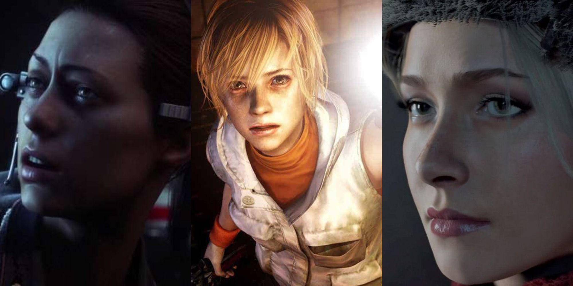 Best Horror Videogames Final Girls Amanda Ripley, Heather Mason, and Sam Giddings Split Featured
