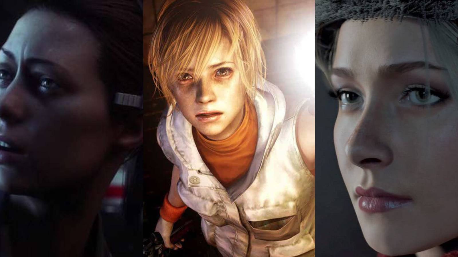 Best Horror Videogames Final Girls Amanda Ripley, Heather Mason, and Sam Giddings Split Featured