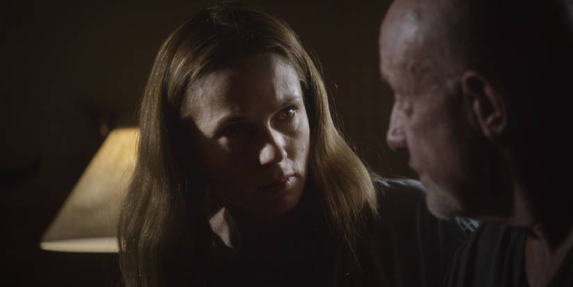 Stacey comforting a crying Mike at night