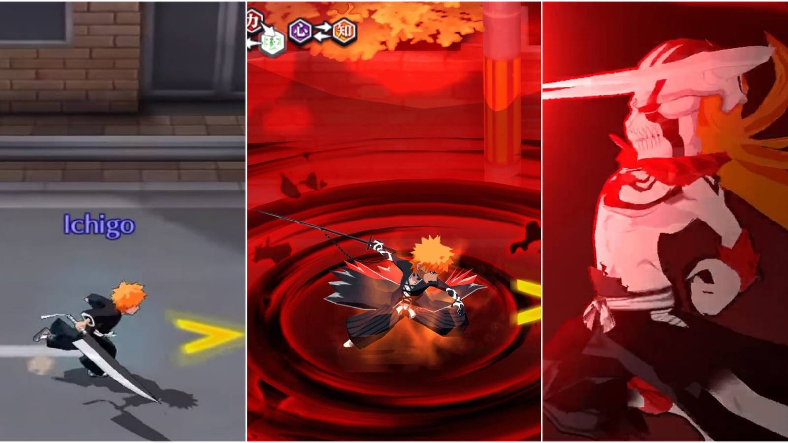 Bleach Brave Souls - Three joined images.