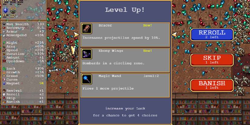 The Bracer accessory in Vampire Survivors