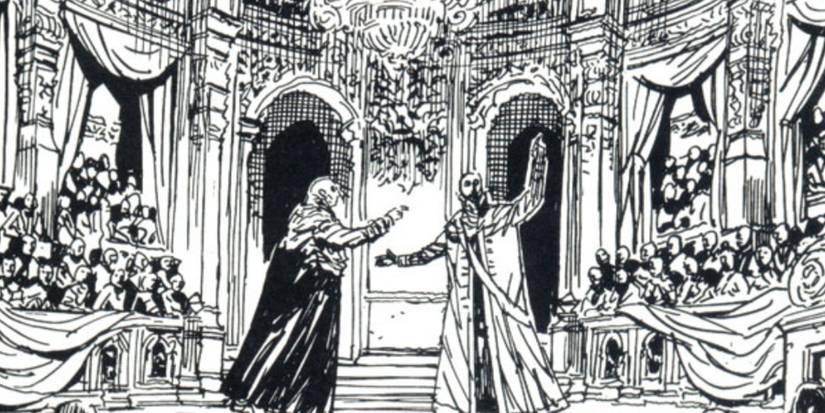 Camarilla vampires talking in a gathering