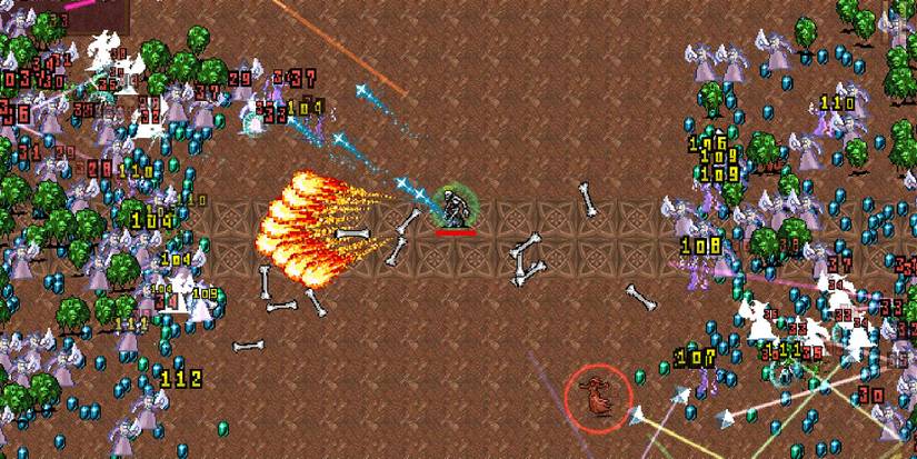 Mortaccio in the Inlaid Library in Vampire Survivors