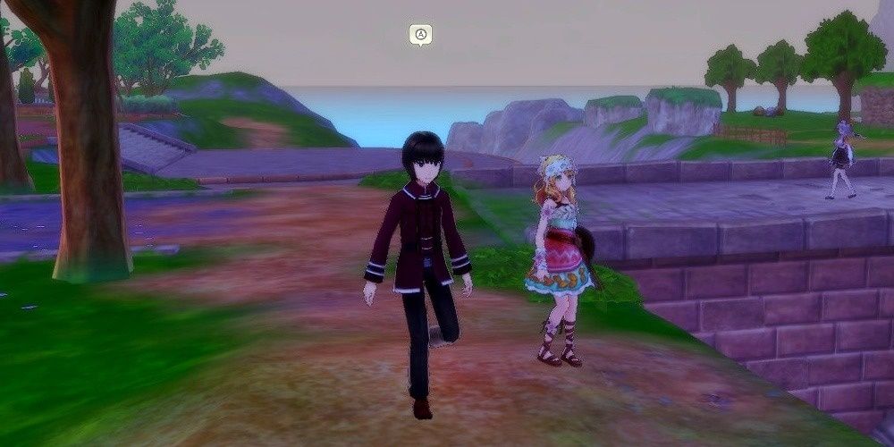The non playable character is walking through the town, displaying the strange walking animation in rune factory 5