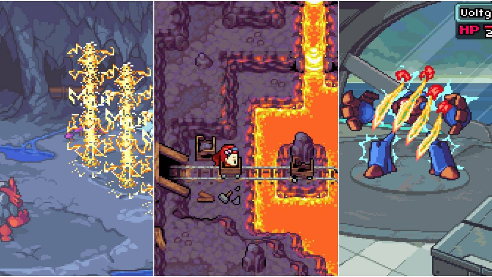 Coromon - Three joined screenshots.