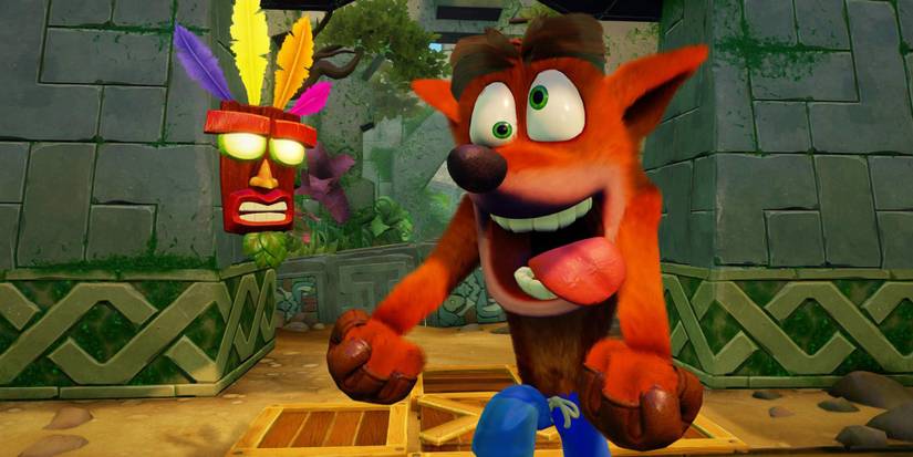 Crash and Aku Aku in the Crash Bandicoot N Sane Trilogy