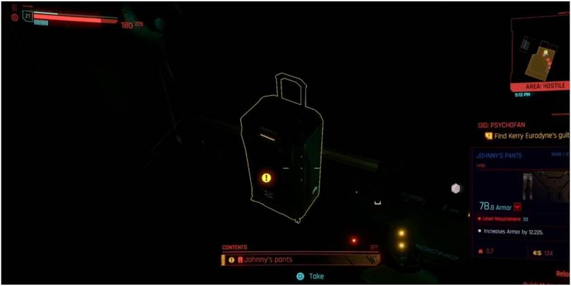 Cyberpunk 2077 Finding Johnny's Pants In A Suitcase