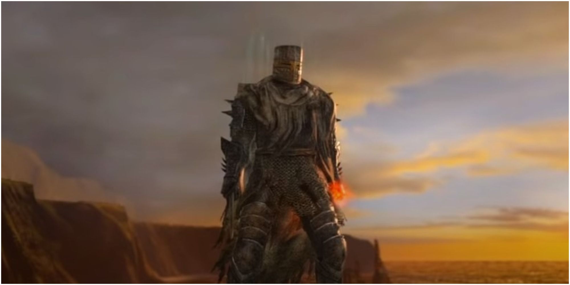 Dark Souls 2 Wearing The Heide Knight Armor Set By A Cliff