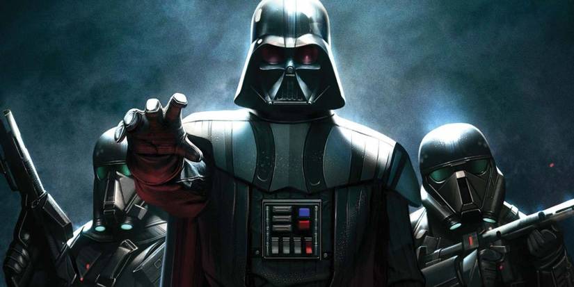 Darth Vader about to interrogate someone