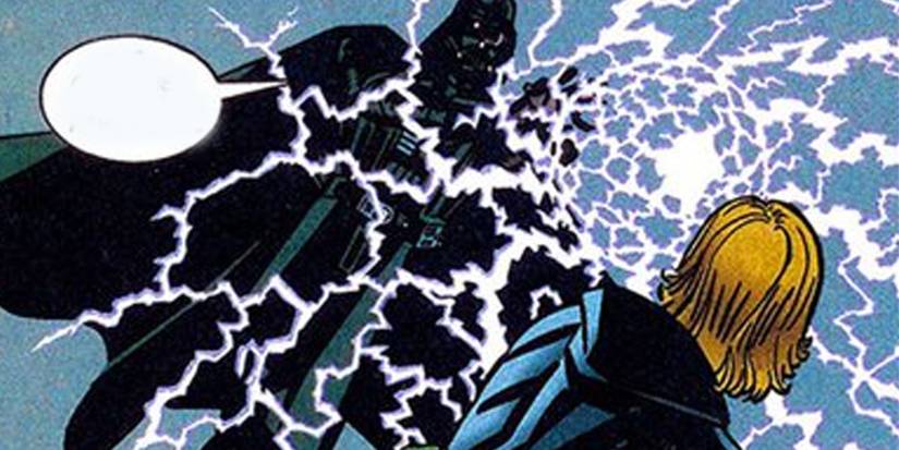 Darth Vader generating a force lightning sphere