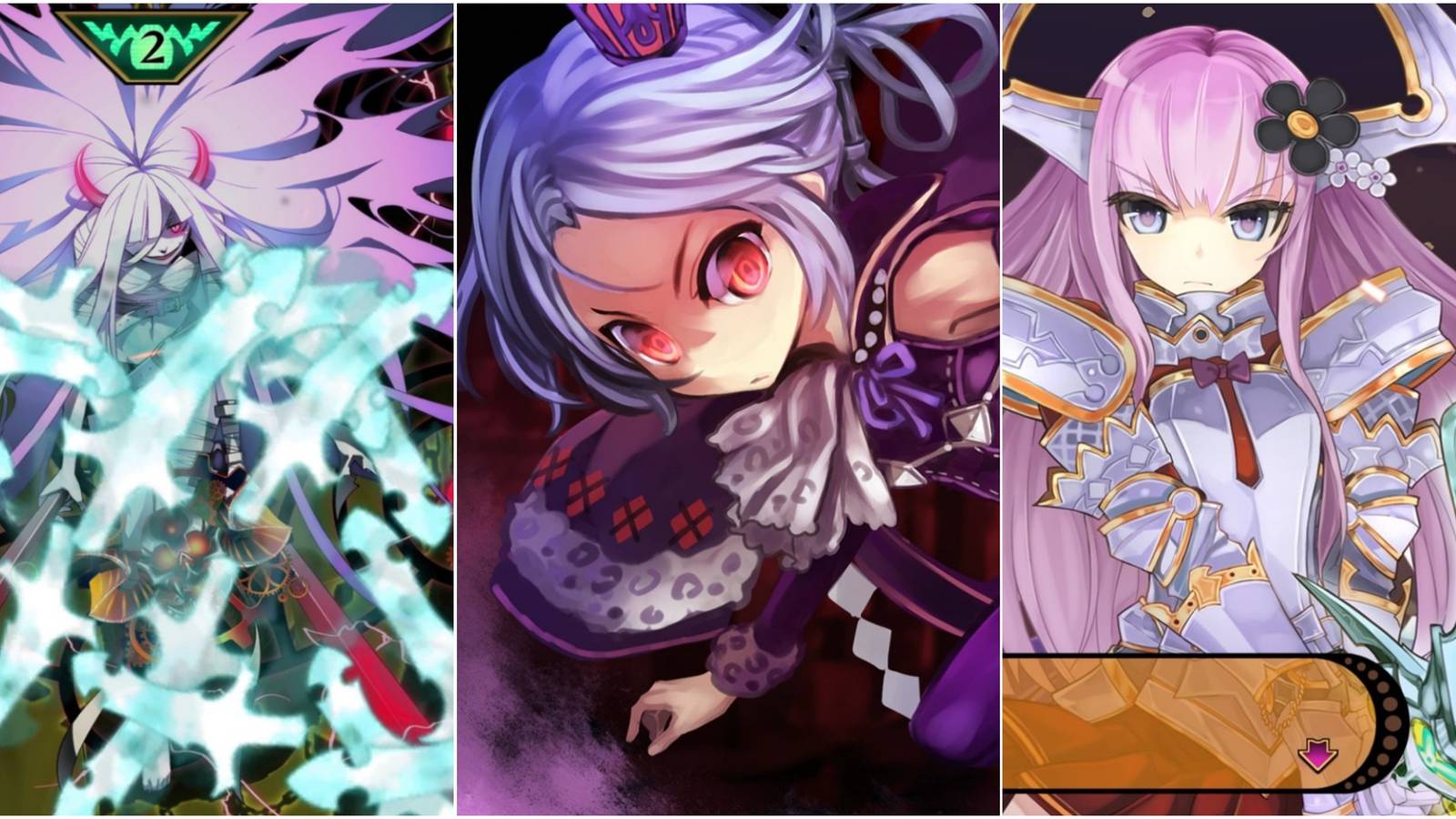 Demon Gaze Extra - Three joined screenshots