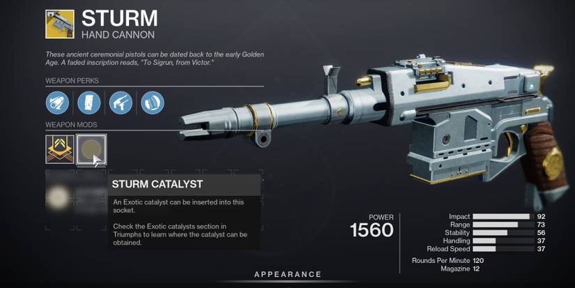 Destiny 2 Sturm Catalyst Socket