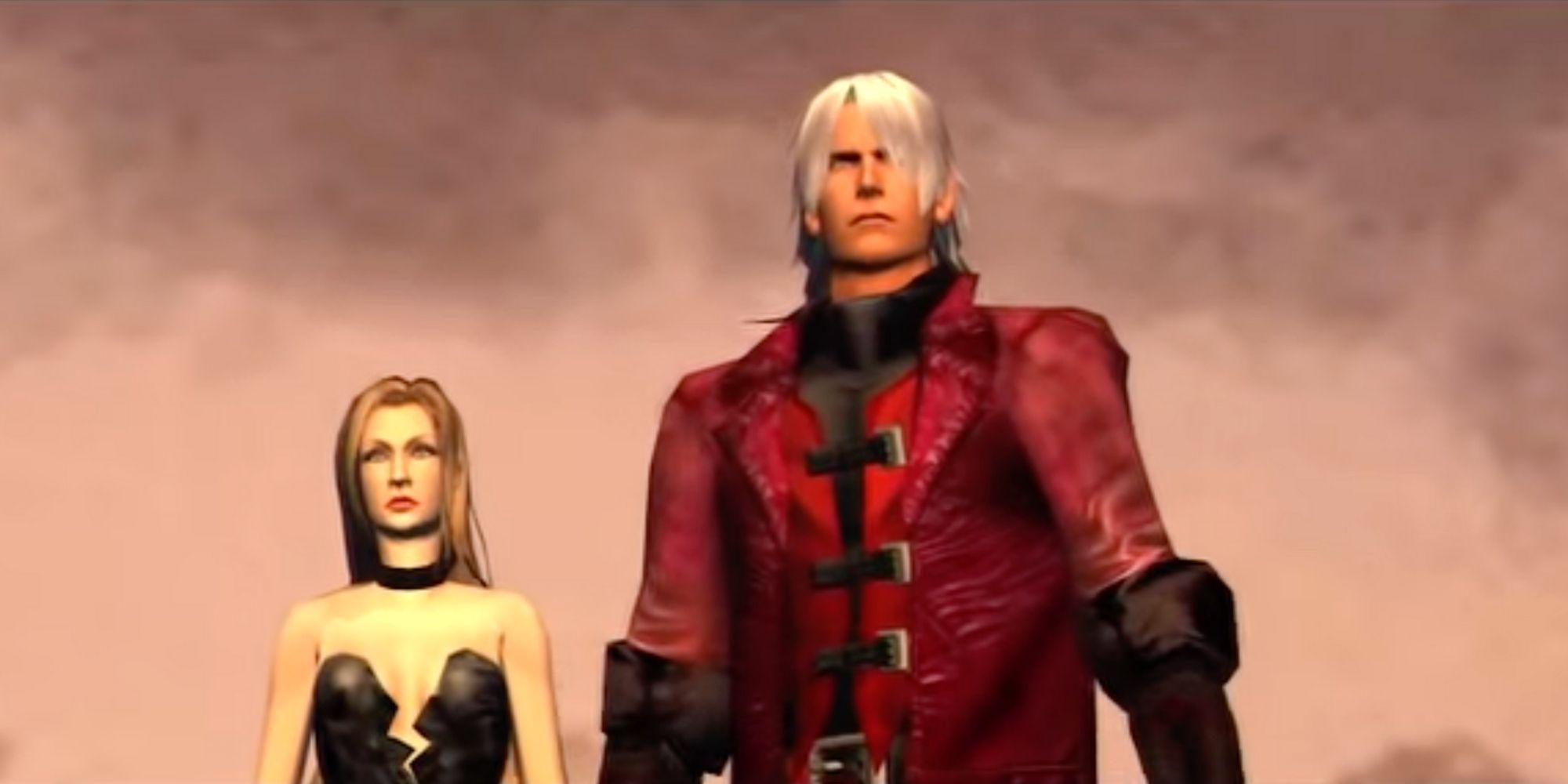 Devil May Cry Trish and Dante Standing in Smoke