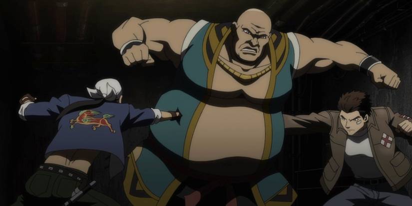 Ren and Ryo fight Dou Niu in Shenmue anime