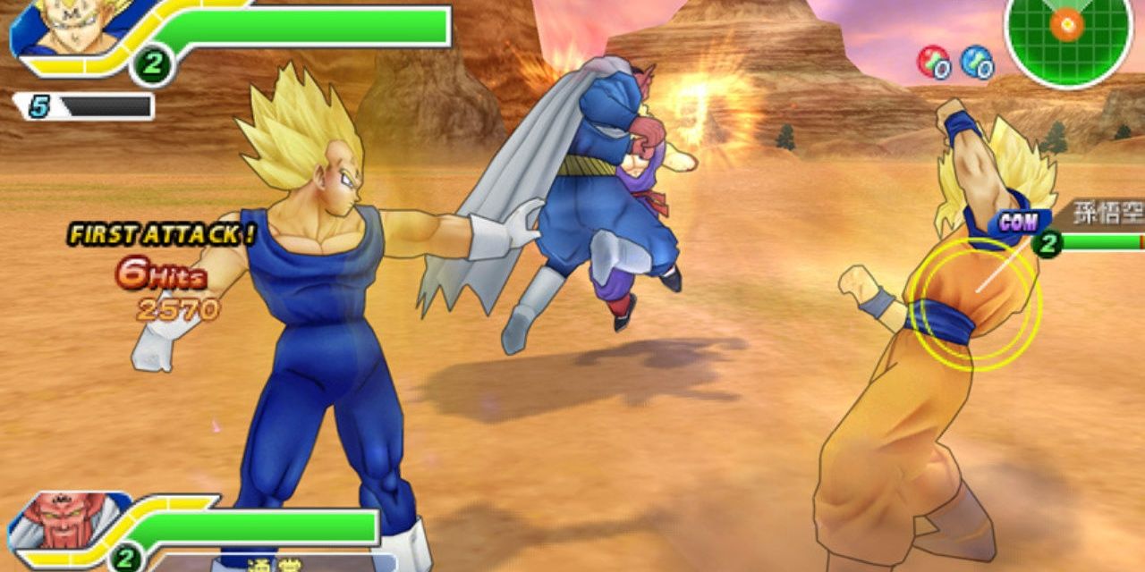 Vegeta, Goku, Dabura, and Gohan in Dragon Ball Z: Tenkaichi Tag Team