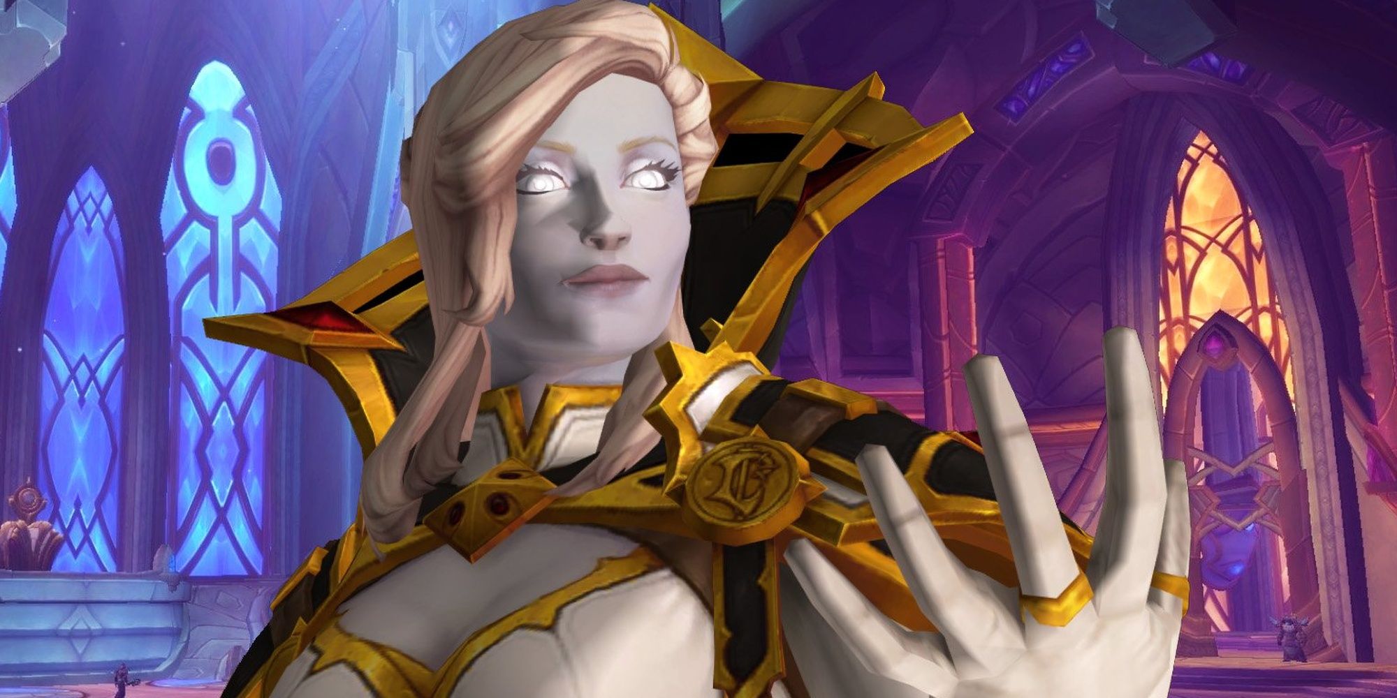 Calia Menethil, Lightforged Undead and representative of the Forsaken from World of Warcraft.