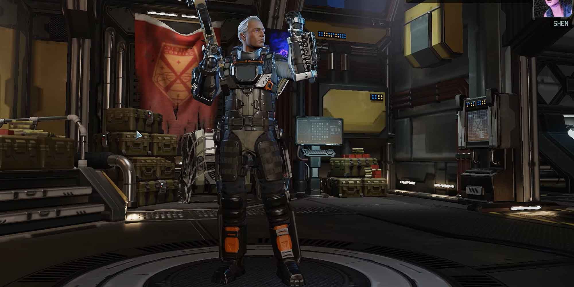 A soldier equipped with the EXO Suit armor in Xcom 2