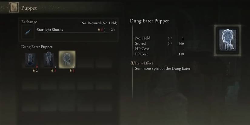 Elden Ring - Dung Eater Puppet In Selvius Shop